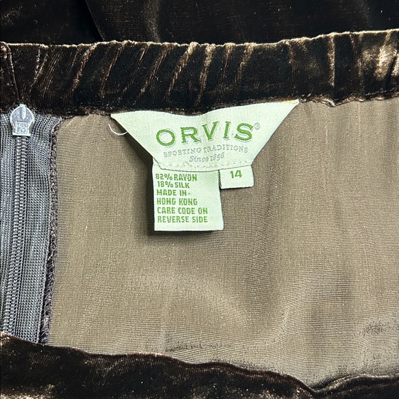 Vintage Orvis Dark Brown Velvet Maxi Skirt Womens Size 14 - Picture 5 of 8